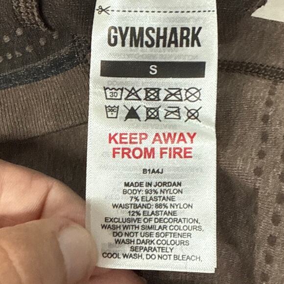 Gymshark Womens Vital Seamless 2.0 Chocolate Brown Compression Fit Shorts Small - Picture 4 of 7